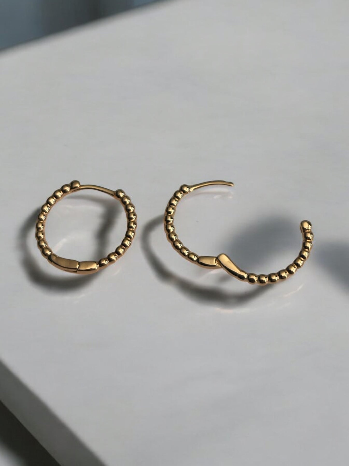Beaded Strand Style 18k Gold Electroplated Earrings