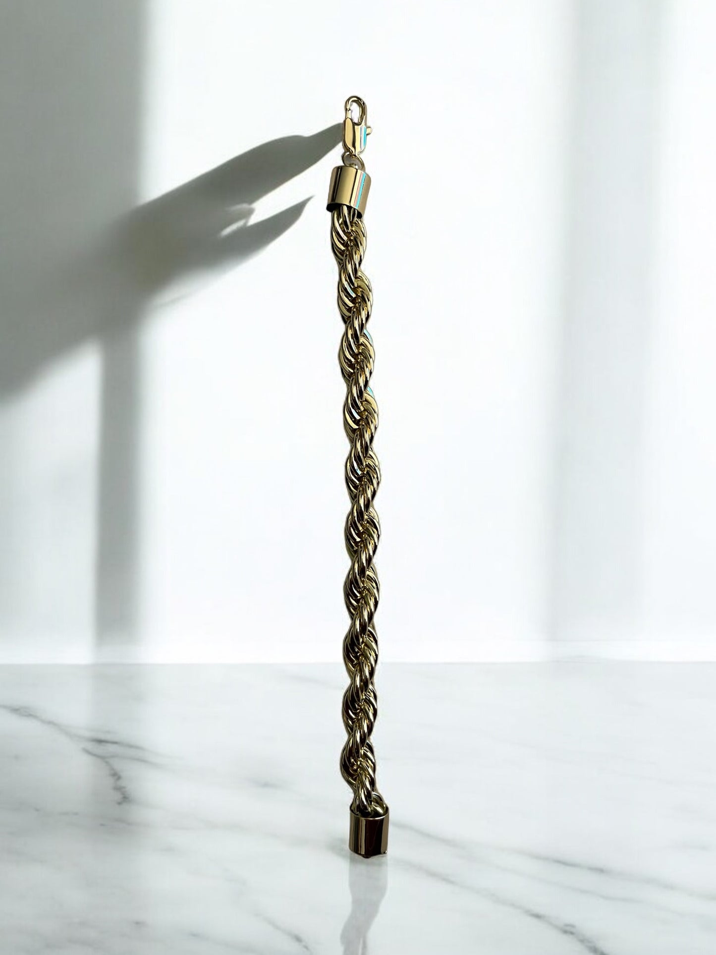 Chunky Rope 14k Gold Electroplated Bracelet