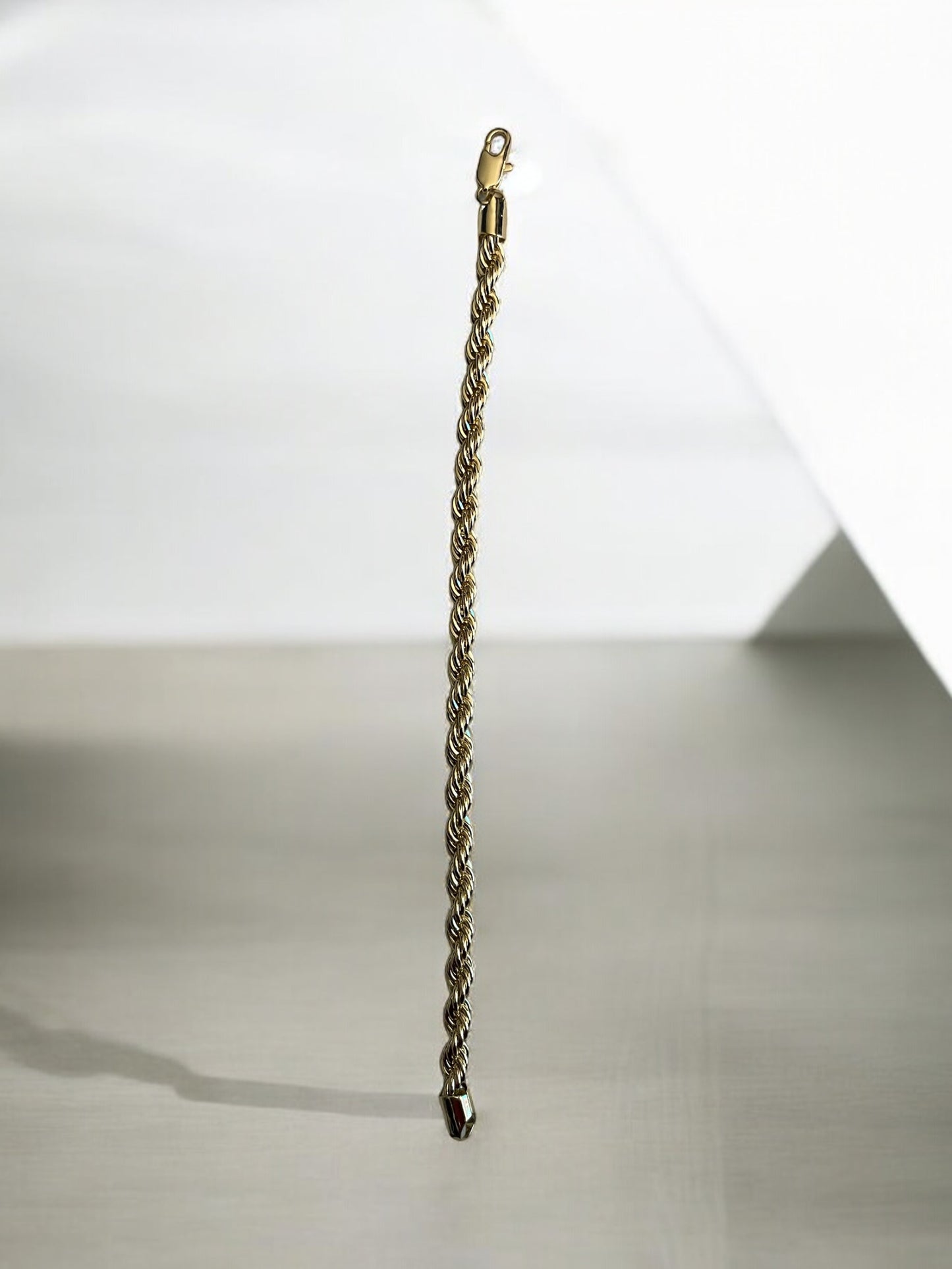 Twisted Rope Style 14k Gold Electroplated Bracelet