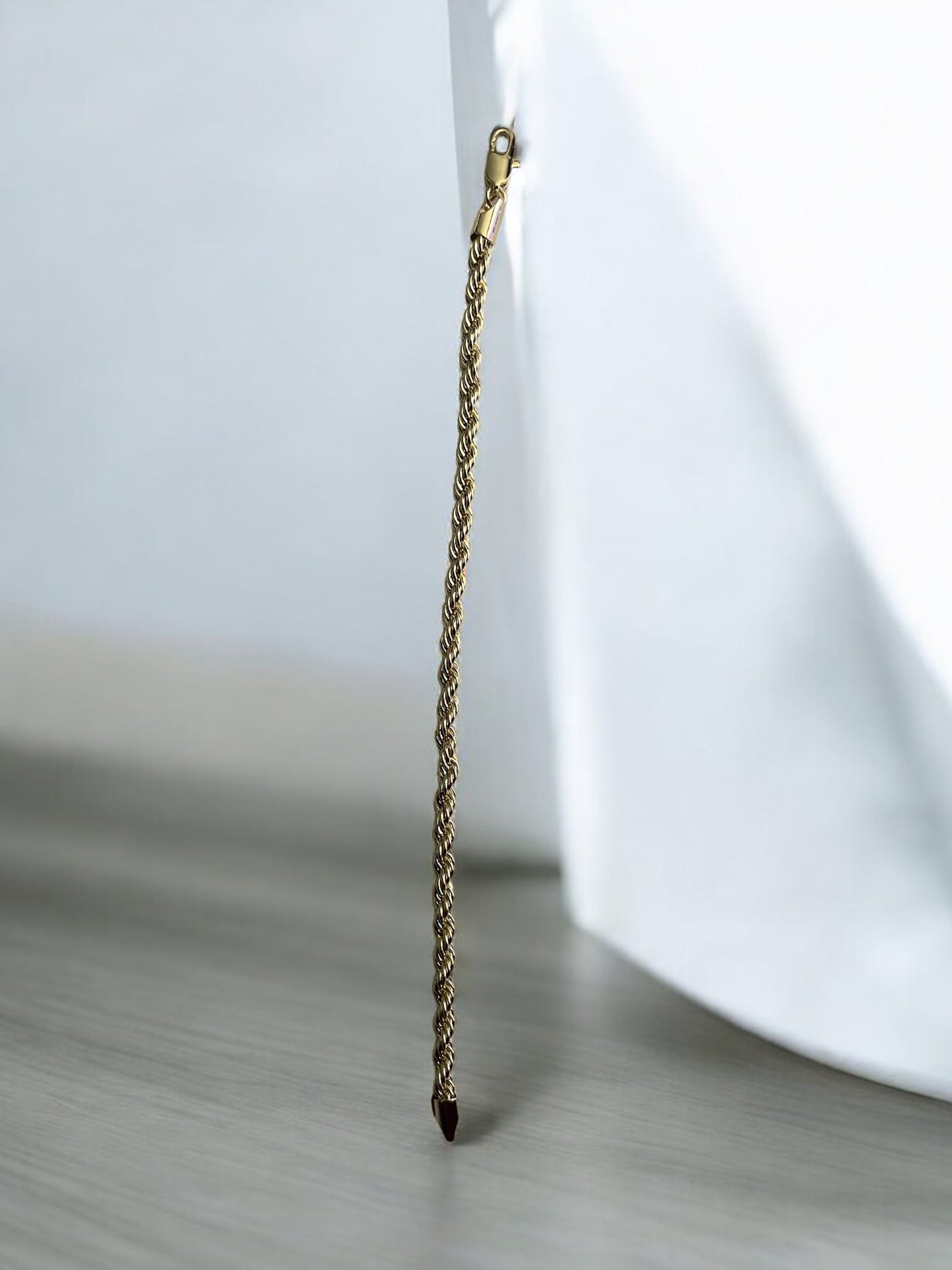 Twisted Rope 14k Gold Electroplated Bracelet