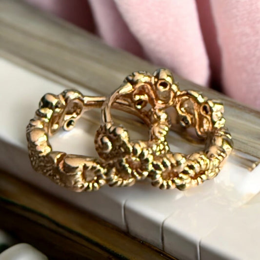Infininty CZ 18k Gold Electroplated Hoop Earrings