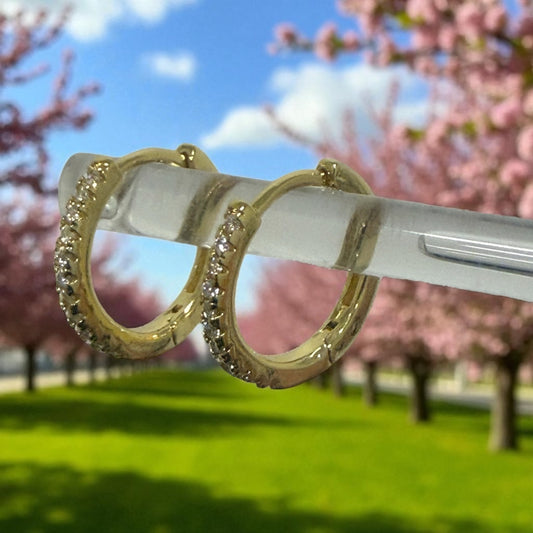 Small Thin 14k Gold Electroplated Hoop Earrings