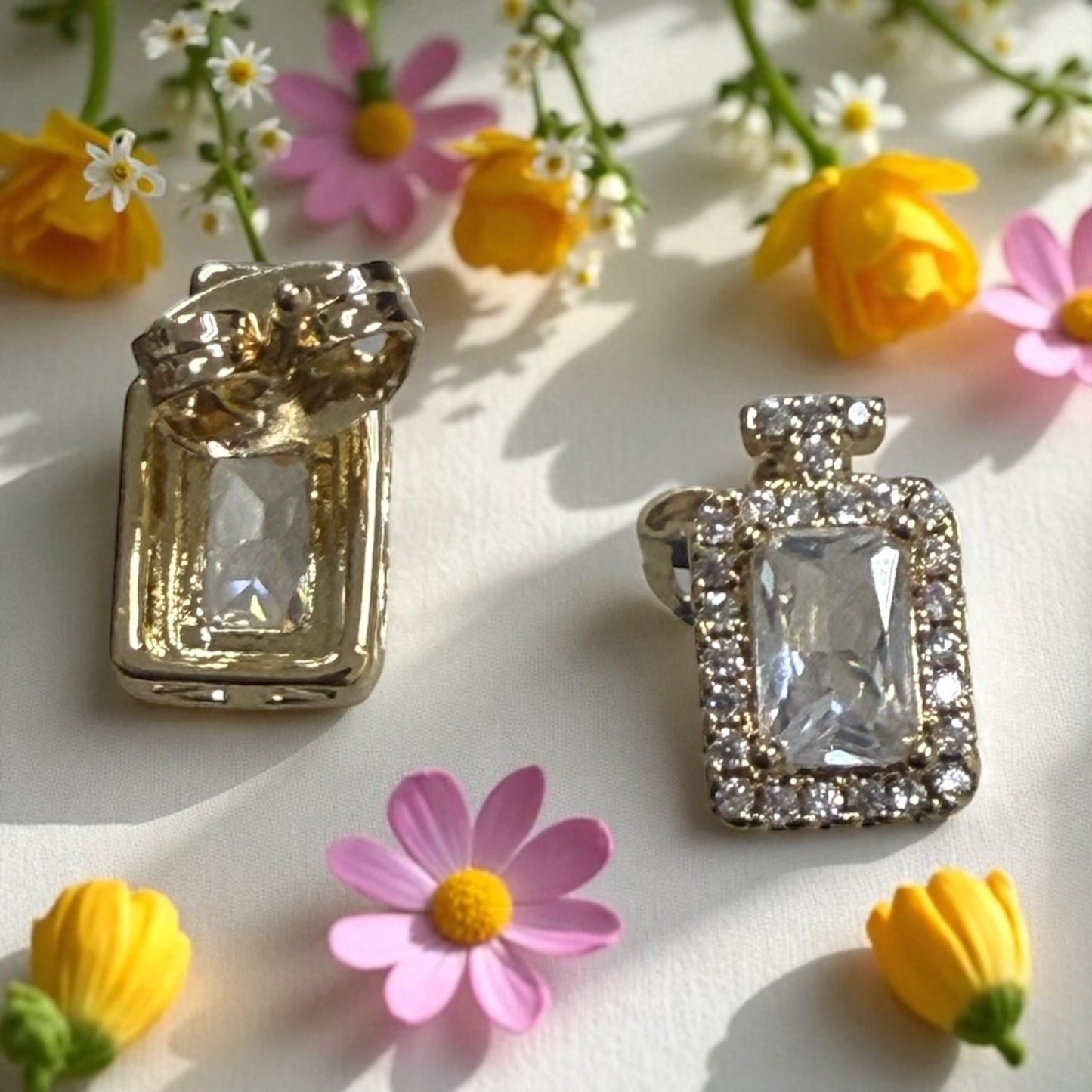 Perfume Bottle Theme Pendant Necklace and Earrings Set