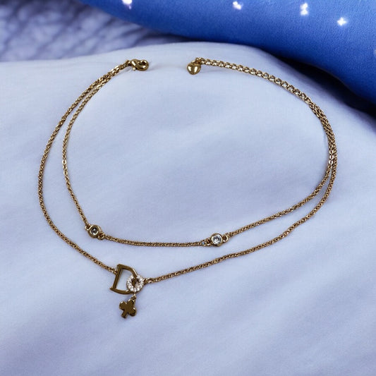 Clover Charm 18k Gold Electroplated Ankle Bracelet